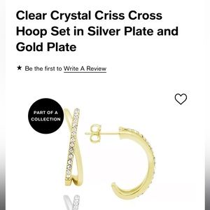 Gold & Crystal Criss Cross hoops
